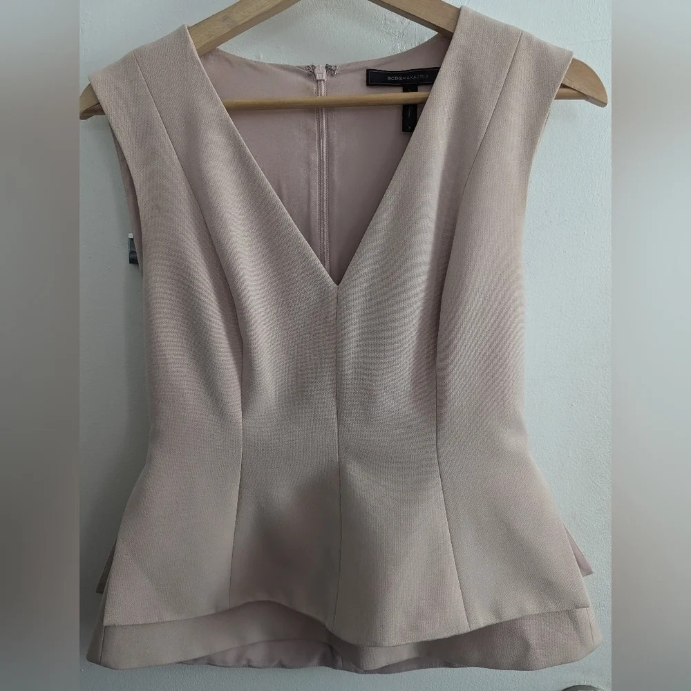 BCBGMaxAzria Jaqueline peplum tank - pink - S